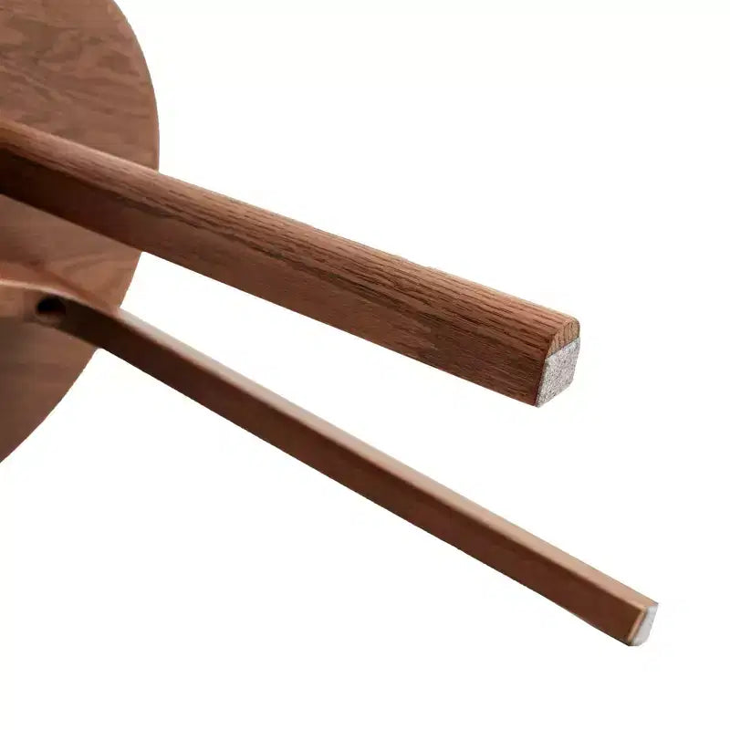 Minimalist 19.7" Three-Leg Solid Oak Round Side Table