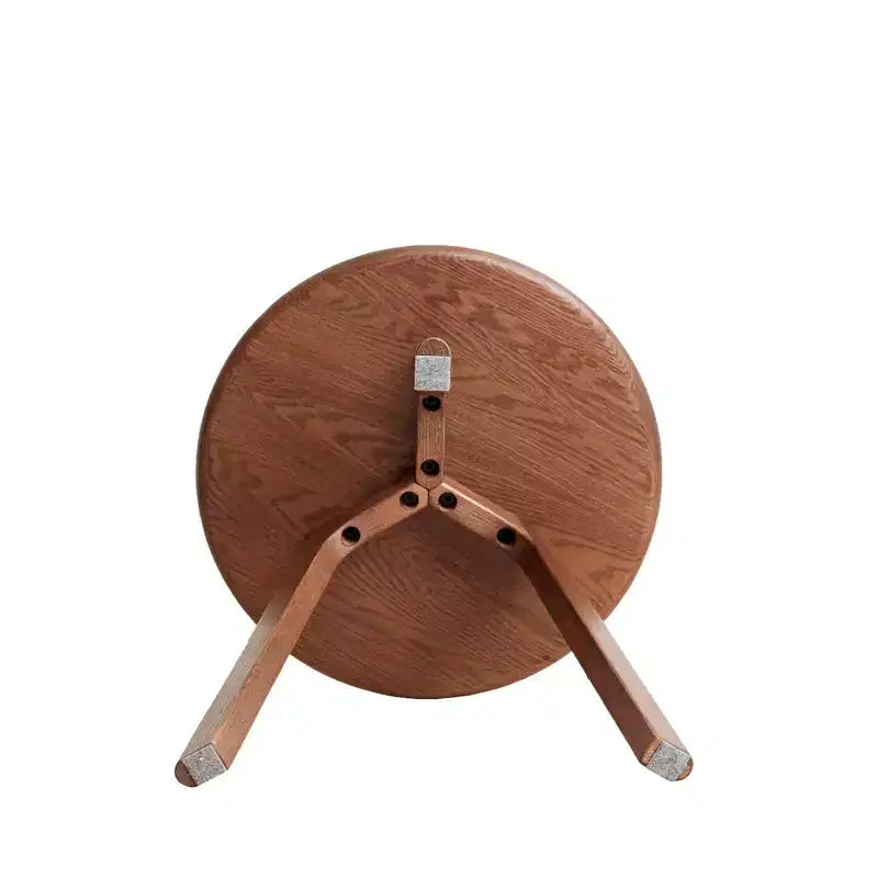 Minimalist 19.7" Three-Leg Solid Oak Round Side Table