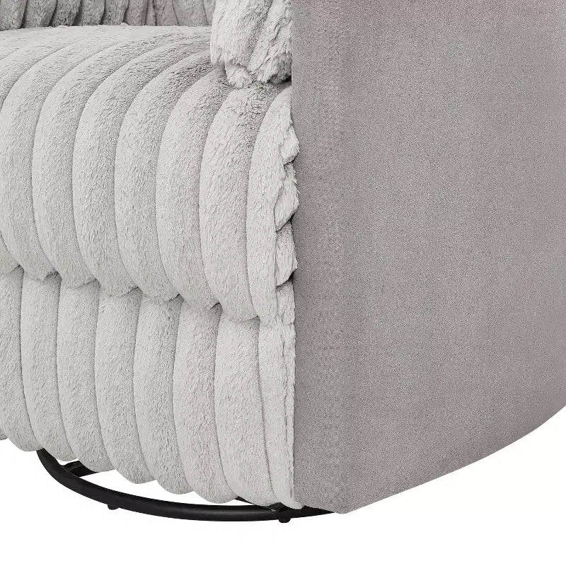 Wide Wale Corduroy Manual Recliner with 360° Swivel