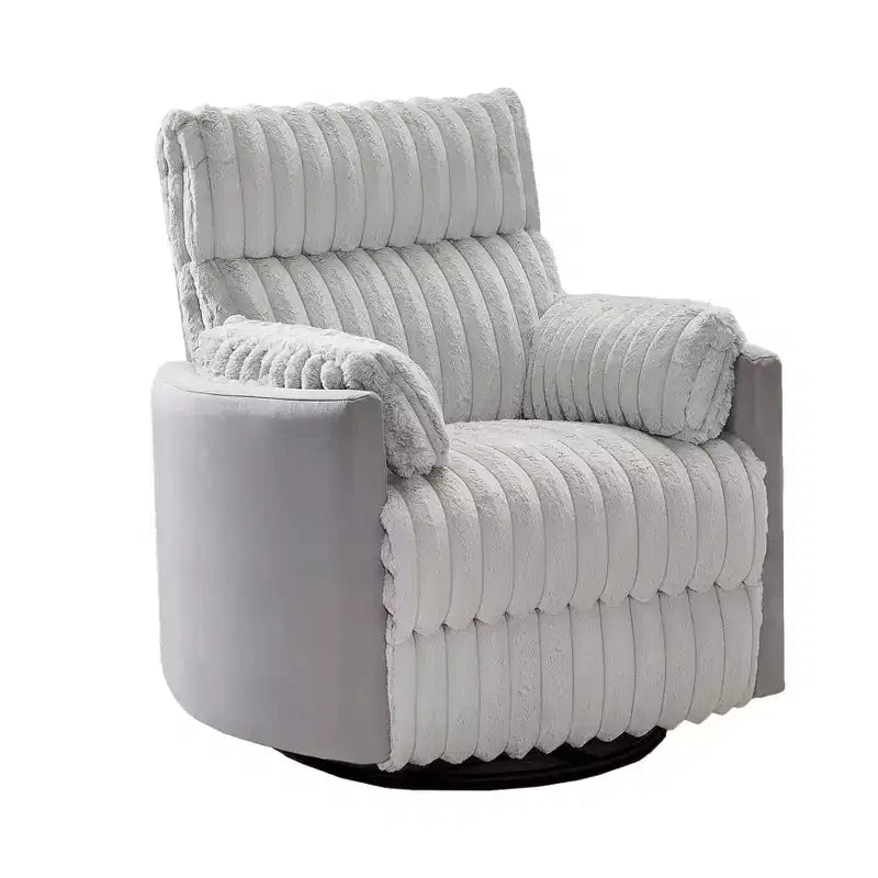Wide Wale Corduroy Manual Recliner with 360° Swivel