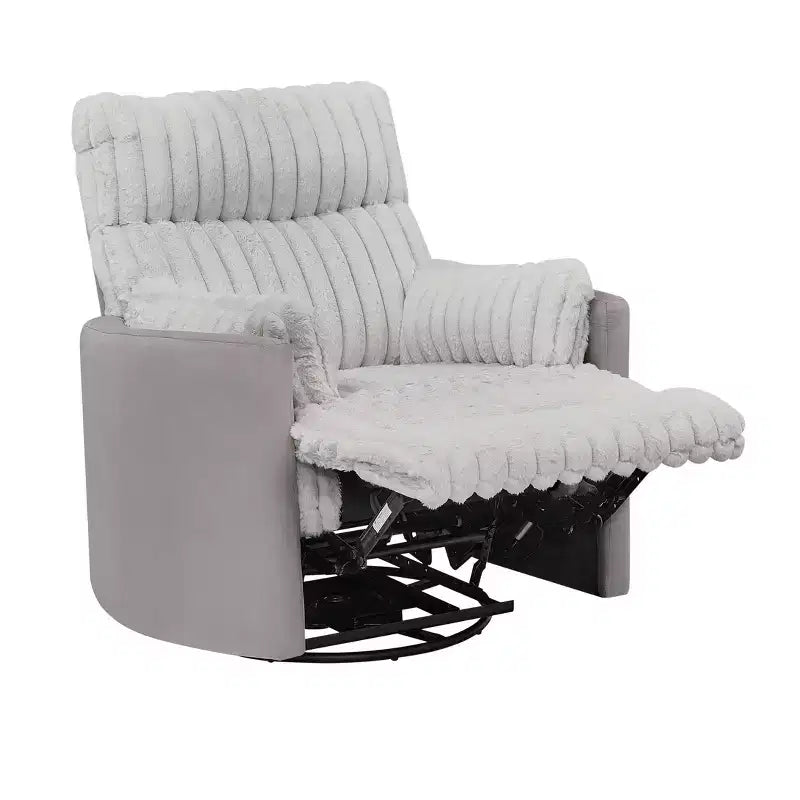 Wide Wale Corduroy Manual Recliner with 360° Swivel