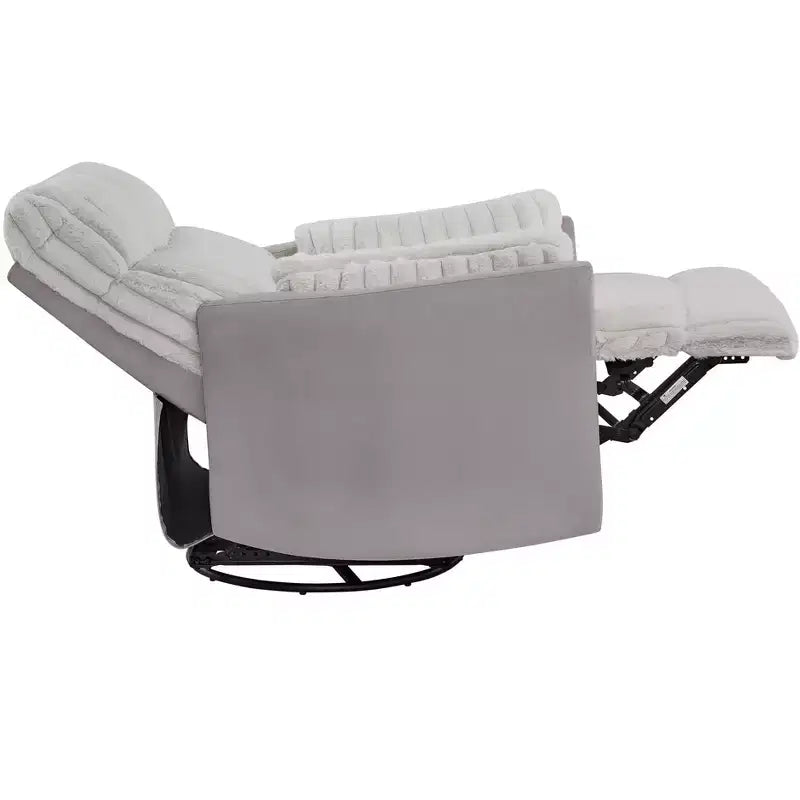 Wide Wale Corduroy Manual Recliner with 360° Swivel
