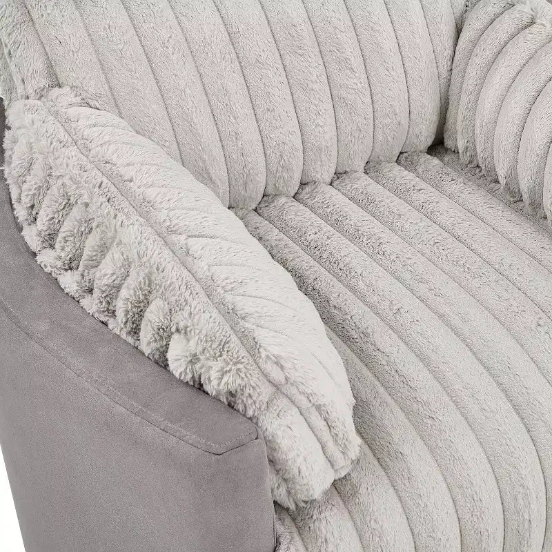 Wide Wale Corduroy Manual Recliner with 360° Swivel