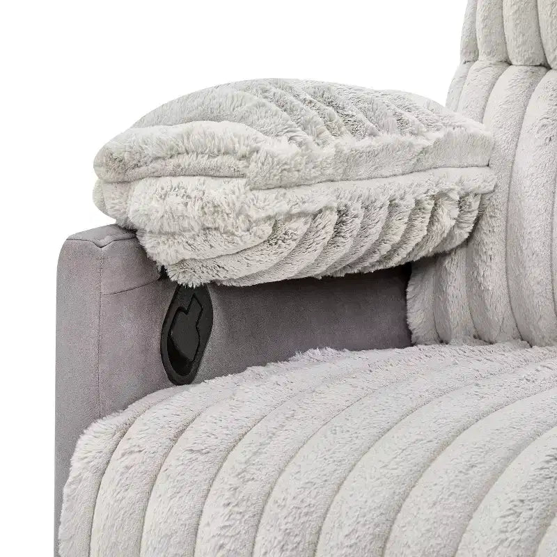 Wide Wale Corduroy Manual Recliner with 360° Swivel