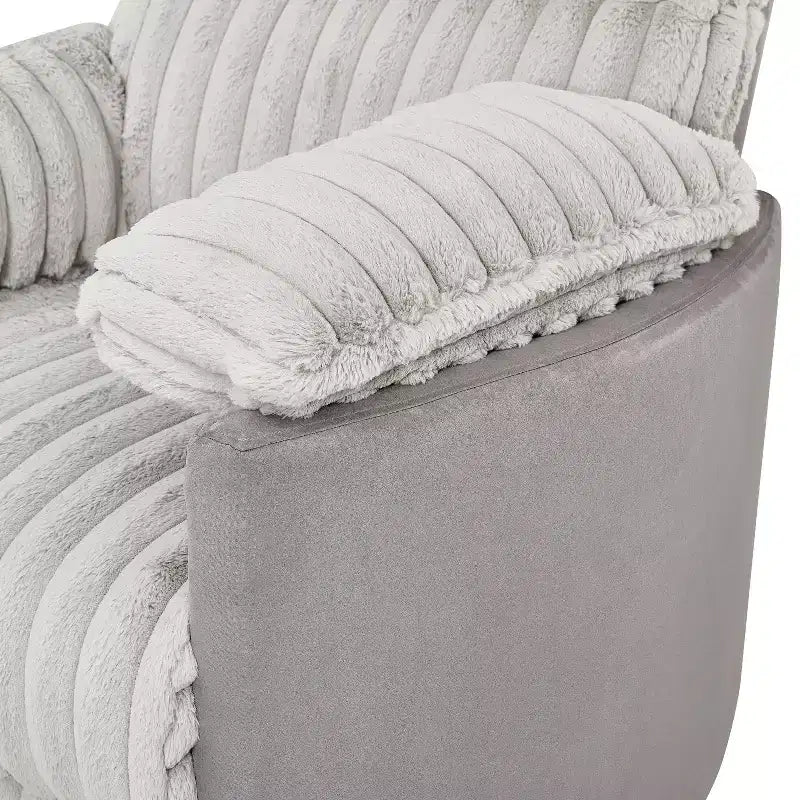 Wide Wale Corduroy Manual Recliner with 360° Swivel