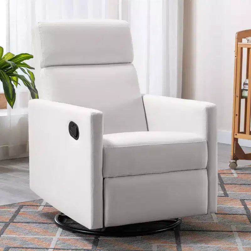 Modern Upholstered Glider Swivel Recliner Chair for Bedroom and Nursery