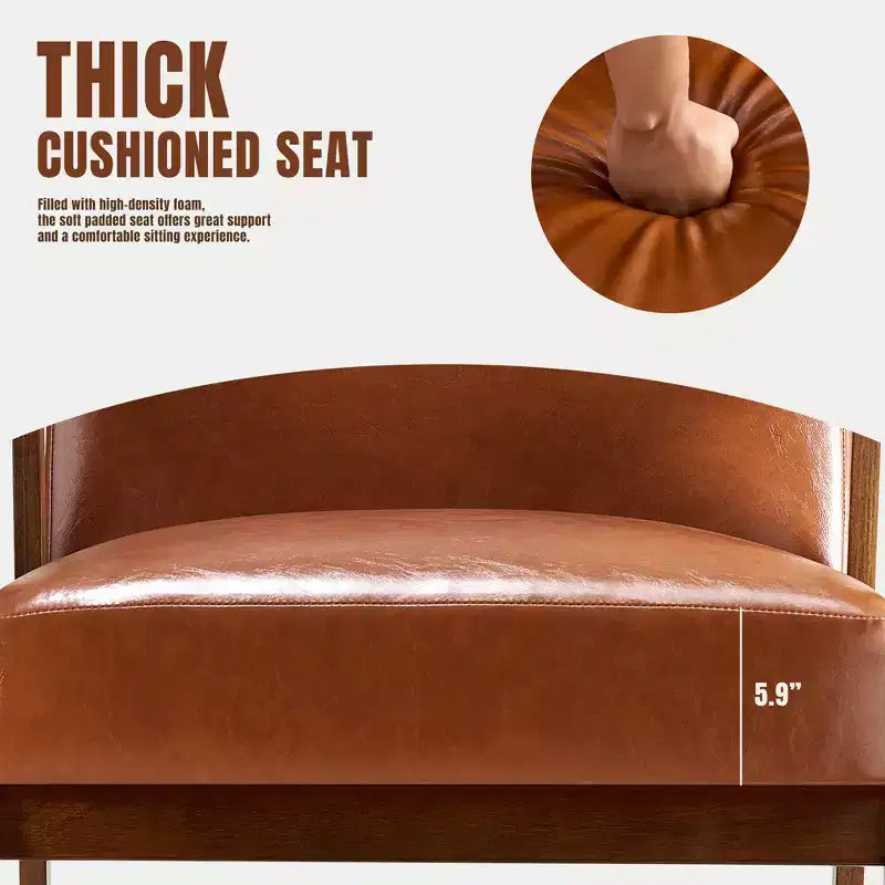 Mid-Century Modern Accent Chair, 5.9" Thick Cushioned Seat, 300 lbs Capacity Solid Wood Frame Armchair for Living Room, Bedroom