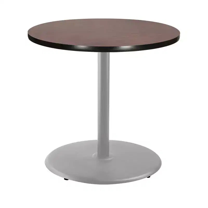 36" Round Dining Table, Gray Steel Pedestal Base with Laminate Top