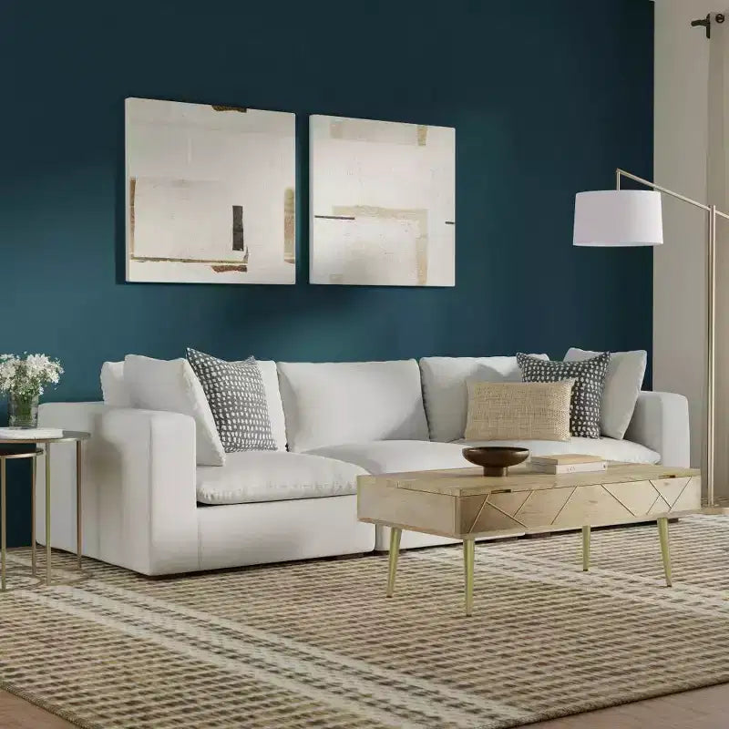 3-Seater Modular Sofa, Cloud Gray, 124.6" Wide