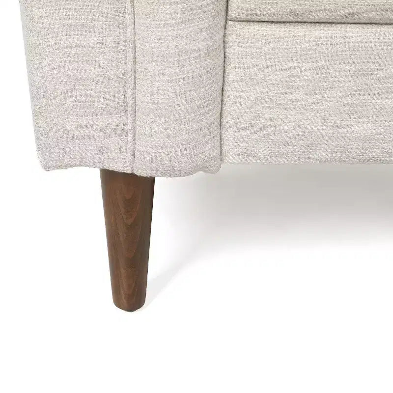 Tufted Loveseat with Button-Tufted Diamond Stitch, Beige/Espresso