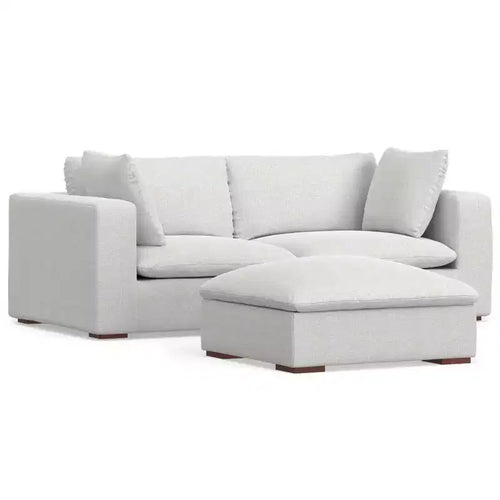 WyndenHall Marlee 2 Seater Sofa and Ottoman Cloud Gray