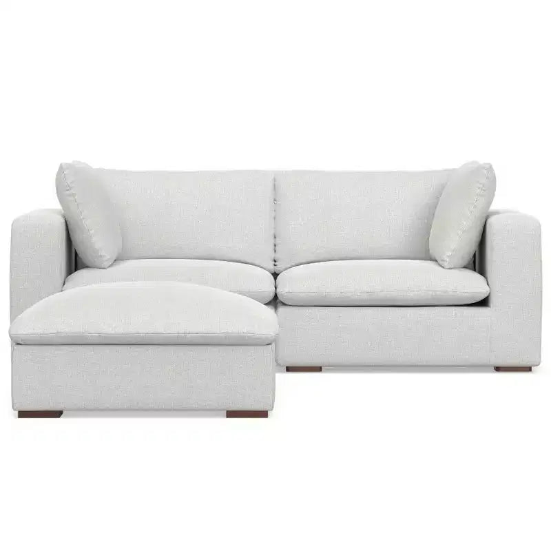 2-Seater Modular Sofa and Ottoman, Cloud Gray