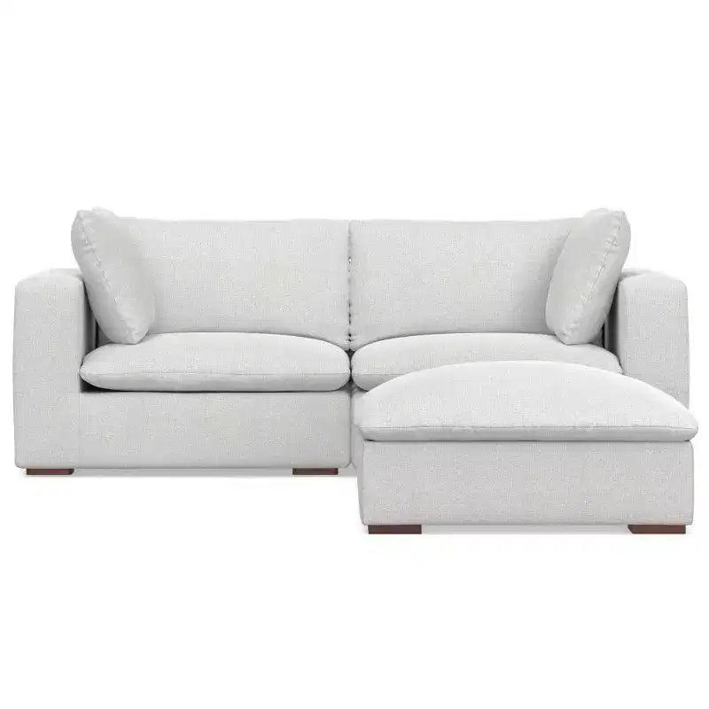 2-Seater Modular Sofa and Ottoman, Cloud Gray