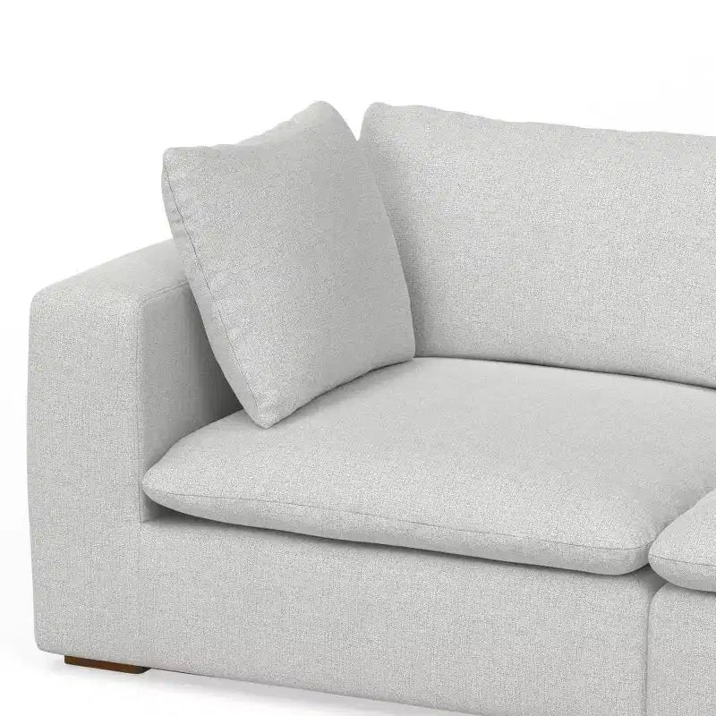 2-Seater Modular Sofa and Ottoman, Cloud Gray