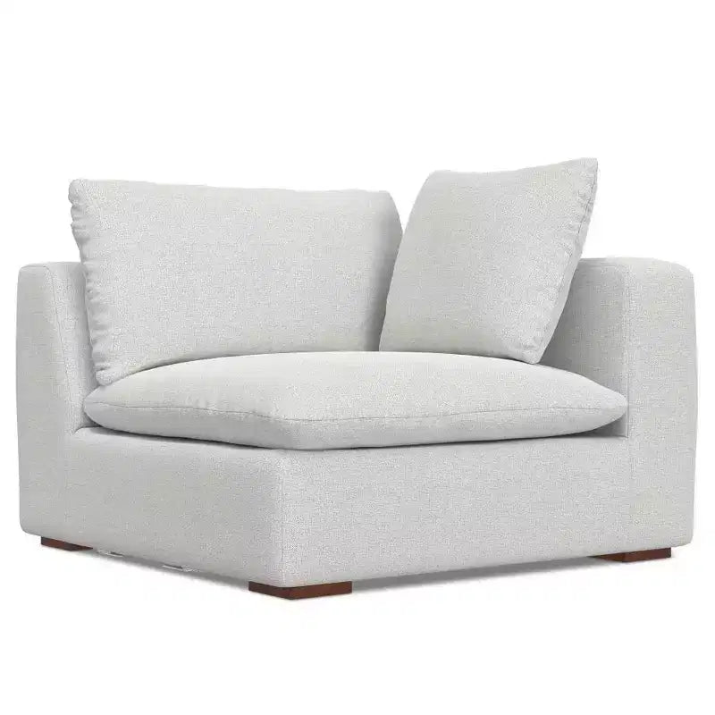 2-Seater Modular Sofa and Ottoman, Cloud Gray