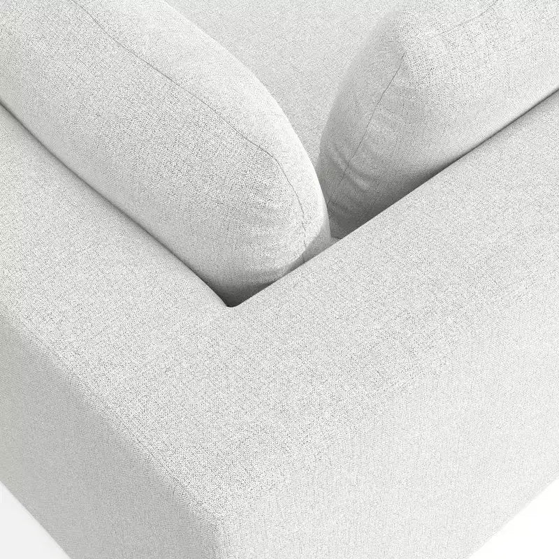 2-Seater Modular Sofa and Ottoman, Cloud Gray