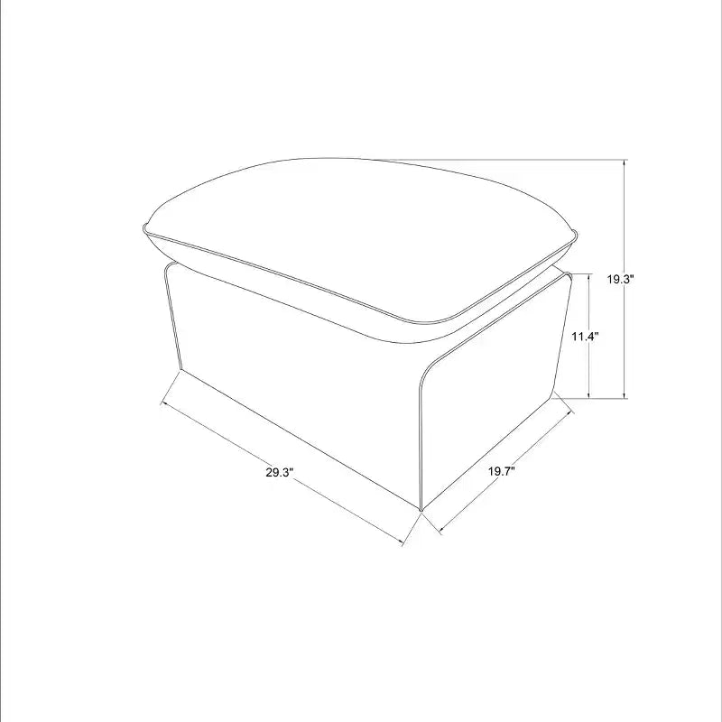 Padded Slipcover Ottoman, Blue, Square