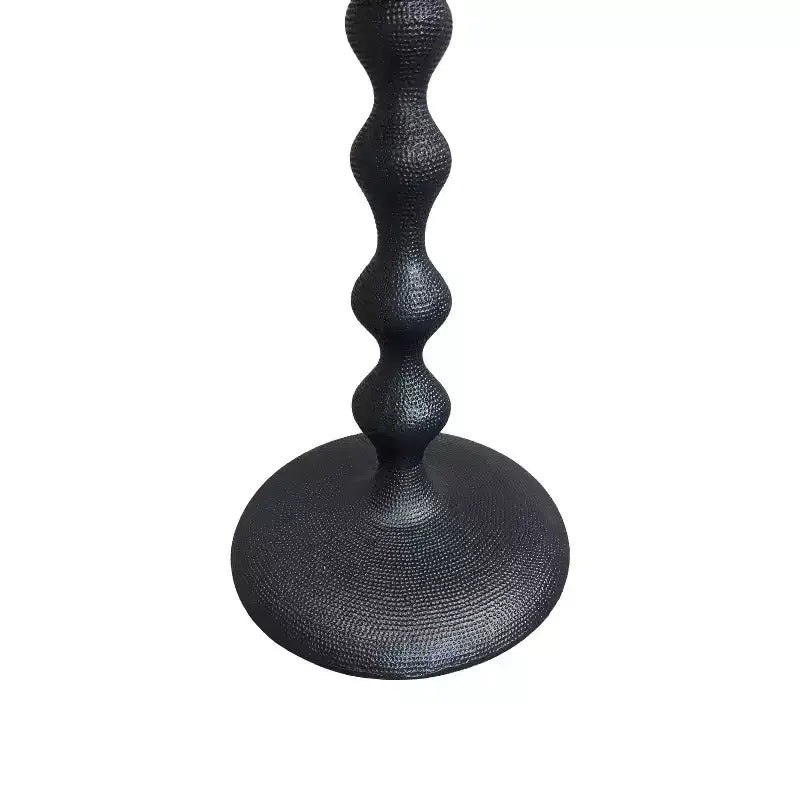 22" Round Side End Table, Cast Aluminum with Hammered Texture, Black