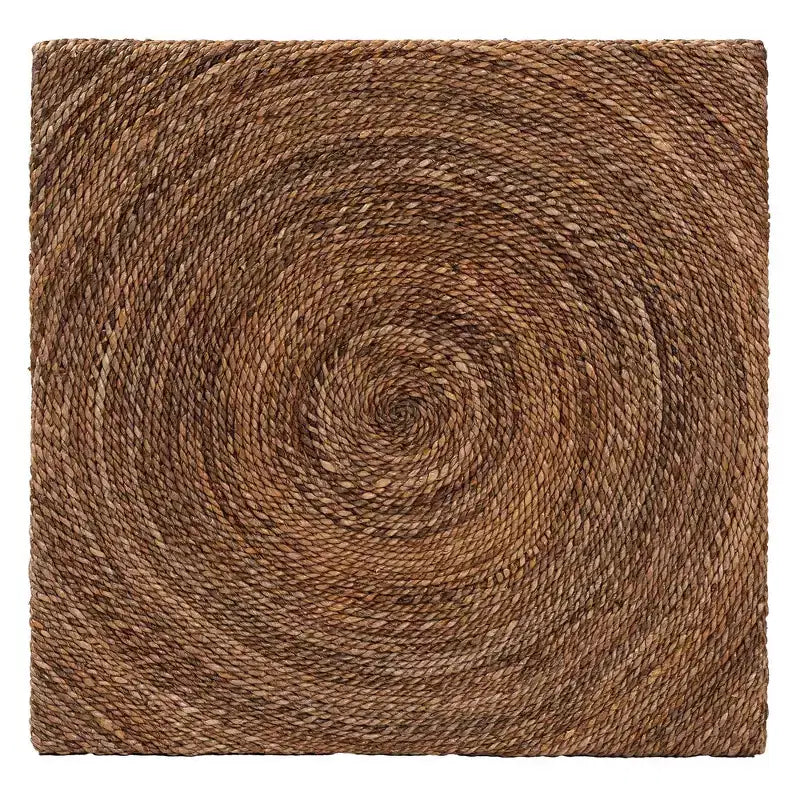 Bohemian Square Coffee Table, Natural Seagrass and Espresso Brown