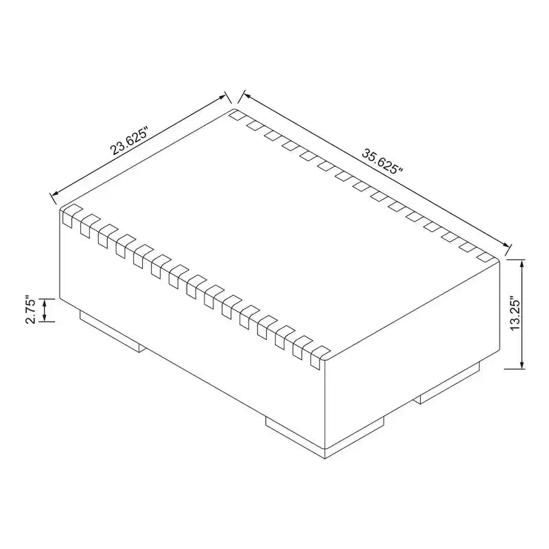 Coffee Table, Natural Light Brown Poplar Wood with Soft-Edge Design
