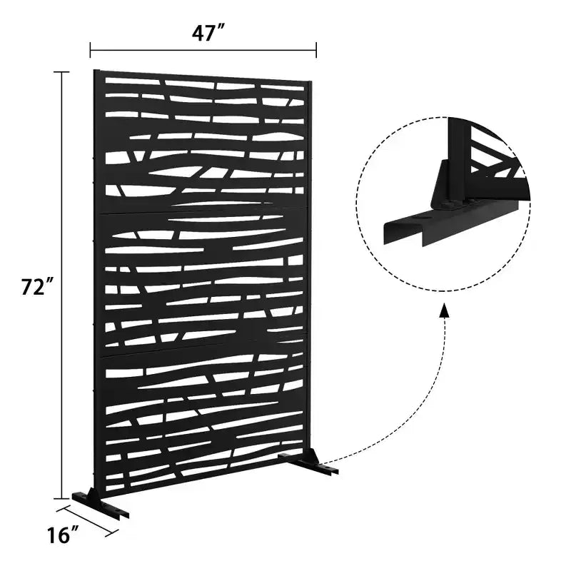 Metal Outdoor Privacy Screen, Freestanding Patio Decorative Panel