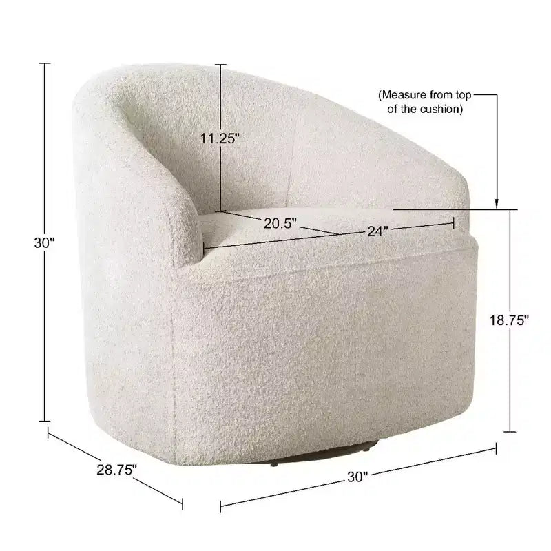 Upholstered 360° Swivel Chair with High-Density Foam Cushion