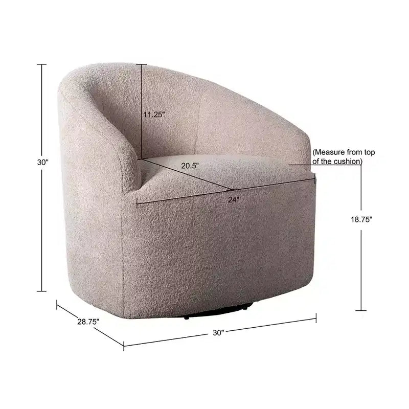 Upholstered 360° Swivel Chair with High-Density Foam Cushion