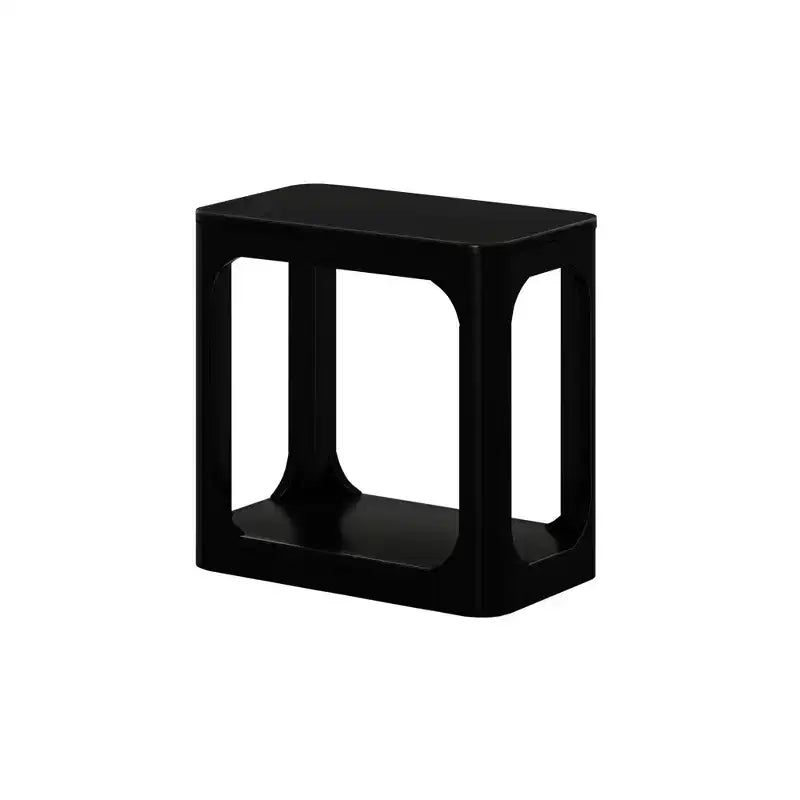 Rectangular Side Table with Bottom Shelf, Slim Design for Living Room