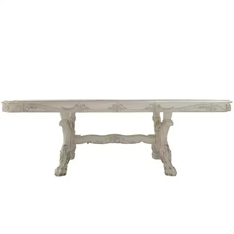 Large Rectangular Dining Table, Bone White Finish, Seats 8