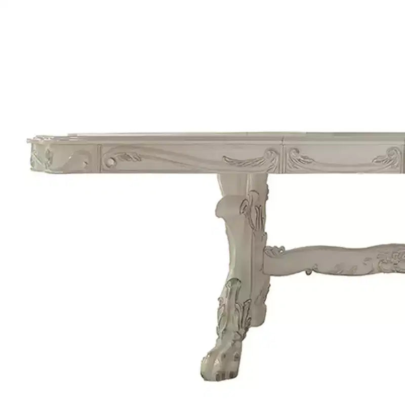 Large Rectangular Dining Table, Bone White Finish, Seats 8