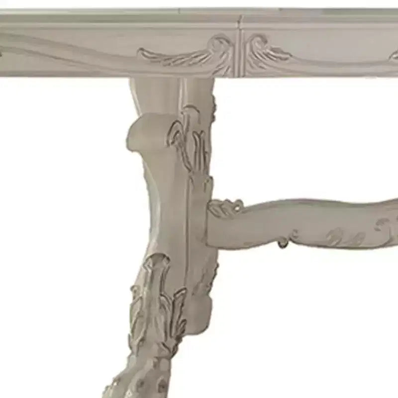 Large Rectangular Dining Table, Bone White Finish, Seats 8