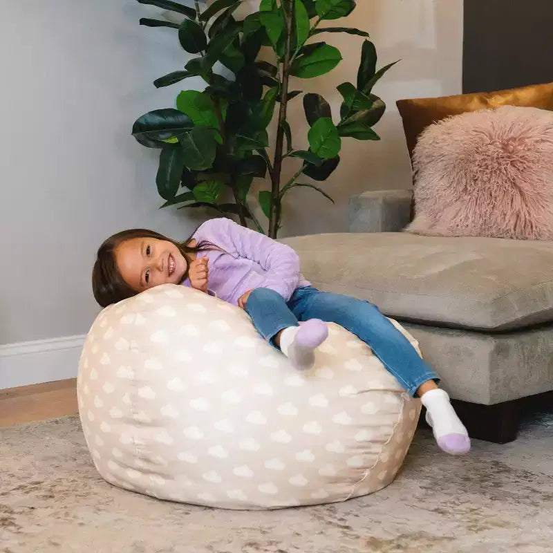 Classic Bean Bag Chair for Kids, Durable Stain-Resistant Fabric