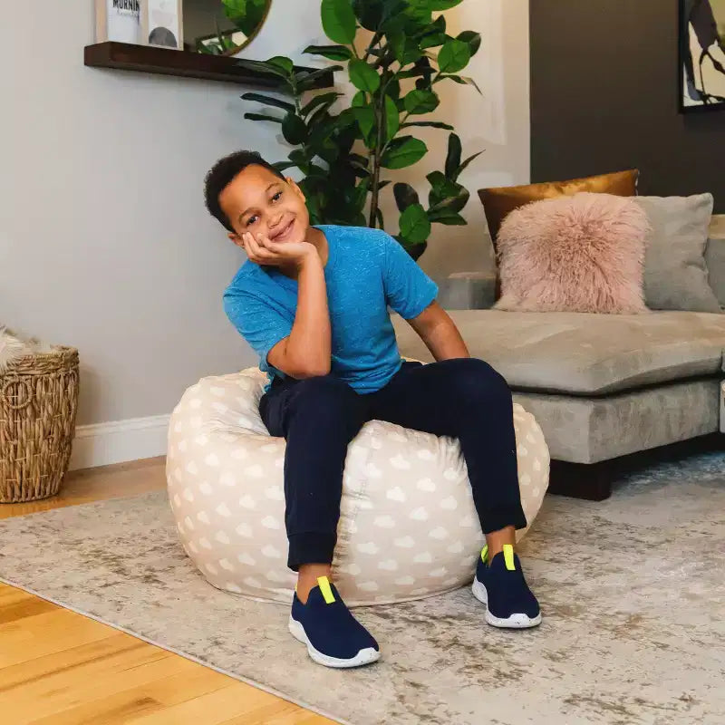Classic Bean Bag Chair for Kids, Durable Stain-Resistant Fabric