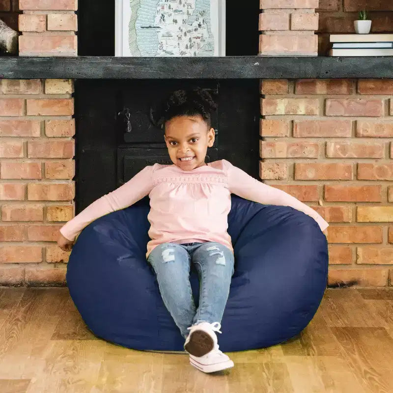 Classic Bean Bag Chair for Kids, Durable Stain-Resistant Fabric