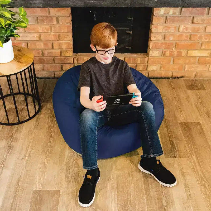 Classic Bean Bag Chair for Kids, Durable Stain-Resistant Fabric