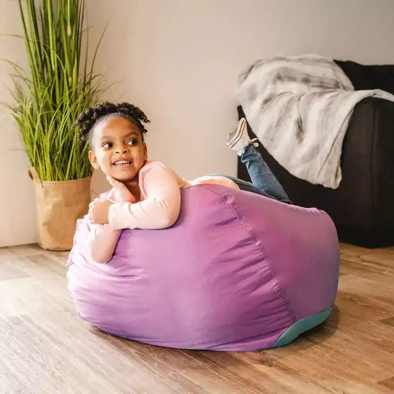Classic Bean Bag Chair for Kids, Durable Stain-Resistant Fabric