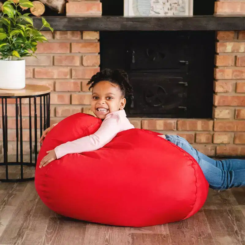 Classic Bean Bag Chair for Kids, Durable Stain-Resistant Fabric