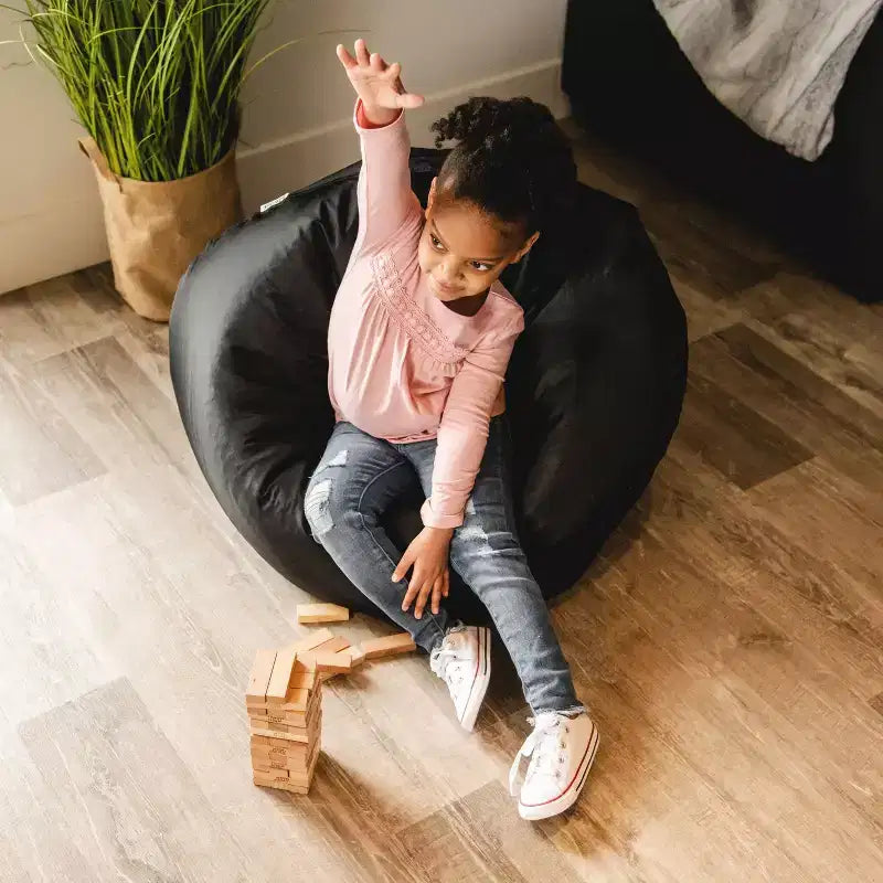 Classic Bean Bag Chair for Kids, Durable Stain-Resistant Fabric