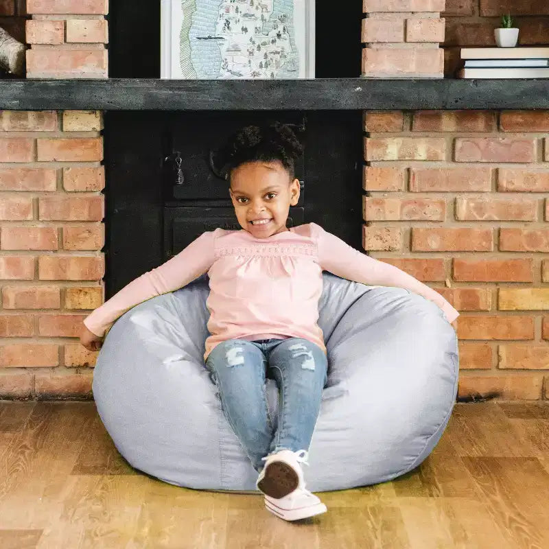 Classic Bean Bag Chair for Kids, Durable Stain-Resistant Fabric