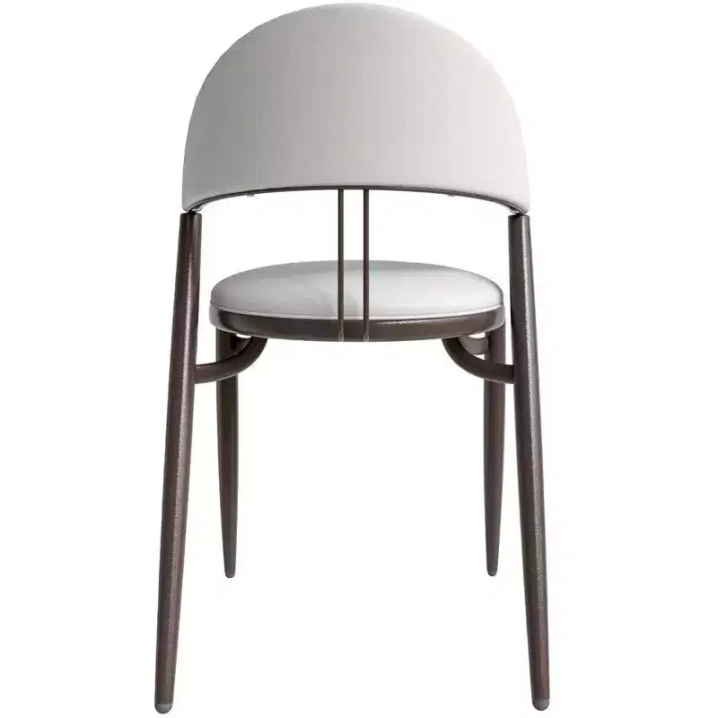 Modern Leather Dining Chair, Open Back Upholstered Accent Side Chair with Metal Legs, No Assembly