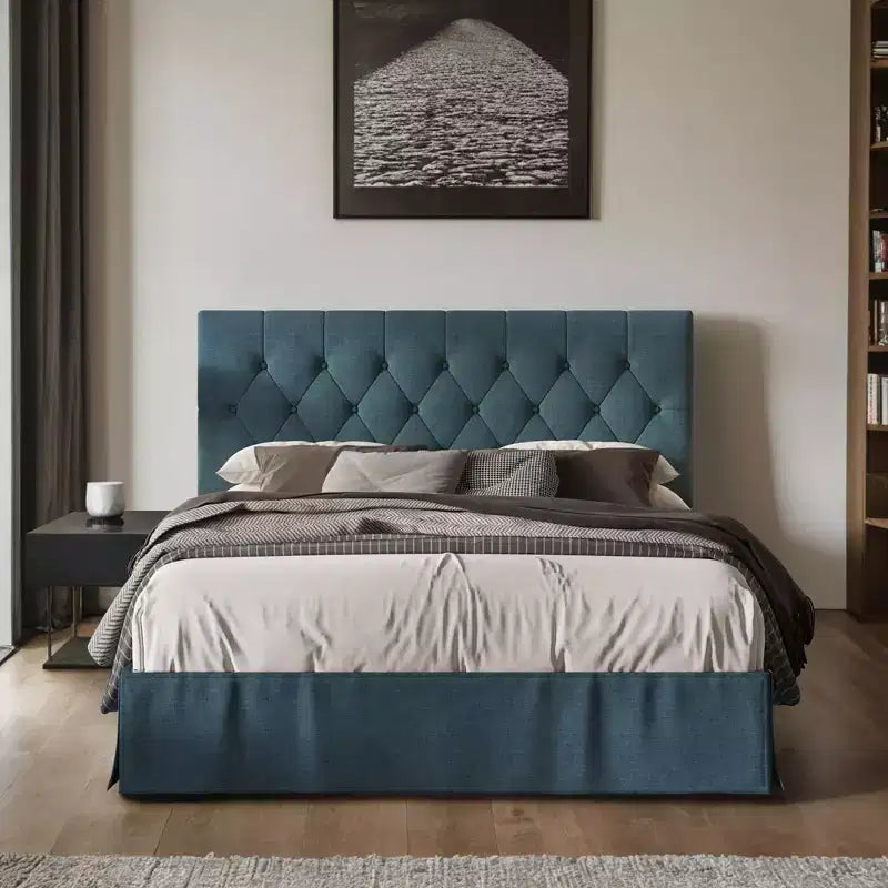 Upholstered Tufted Platform Bed, Full Size