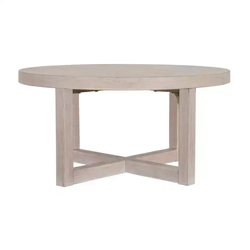 38" Round Crisscross Base Coffee Table, Black
