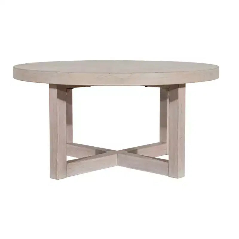 38" Round Crisscross Base Coffee Table, Black