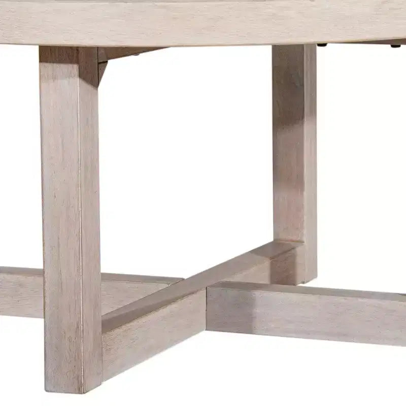38" Round Crisscross Base Coffee Table, Black