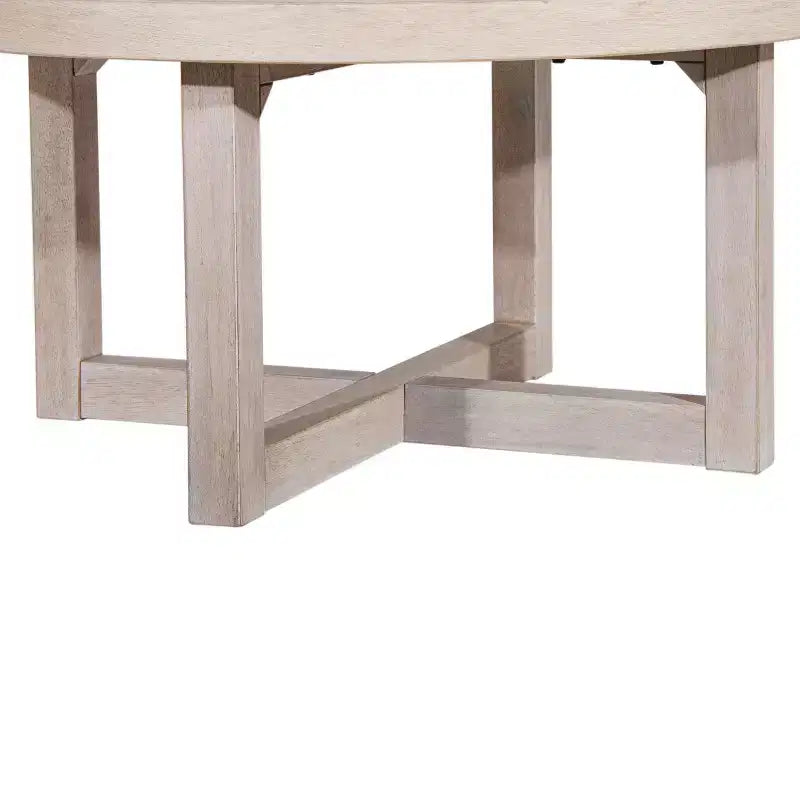 38" Round Crisscross Base Coffee Table, Black