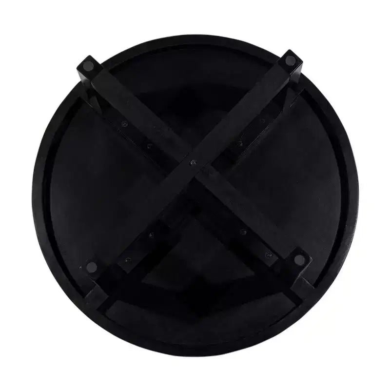 38" Round Crisscross Base Coffee Table, Black