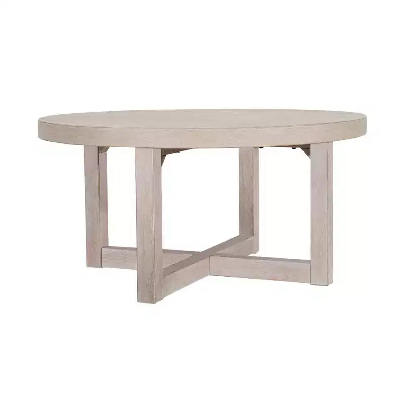 38" Round Crisscross Base Coffee Table, Black