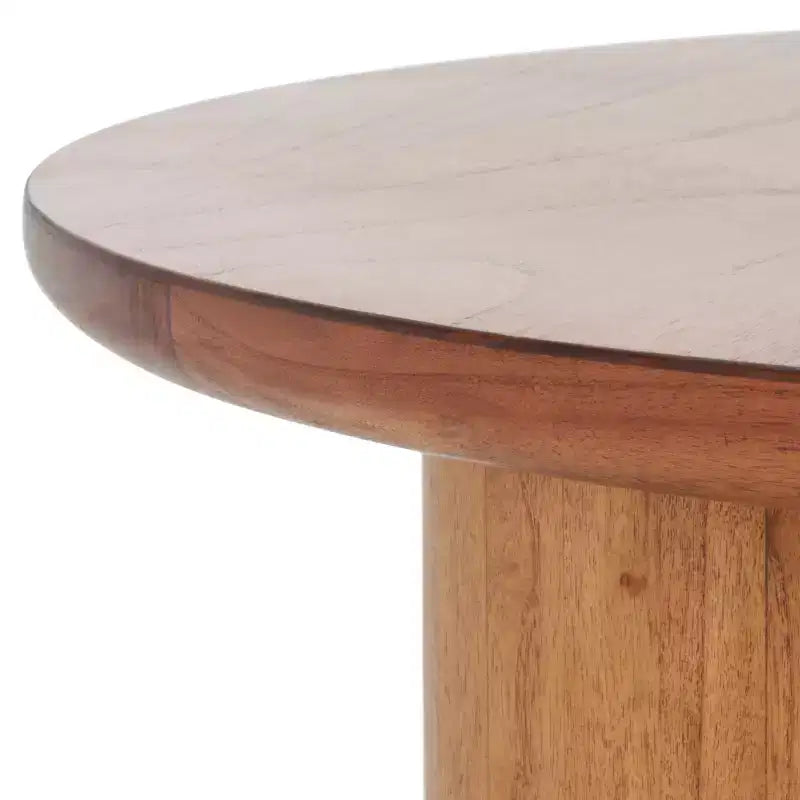 3-Leg Round Coffee Table, Black MDF Veneer with Wood Frame