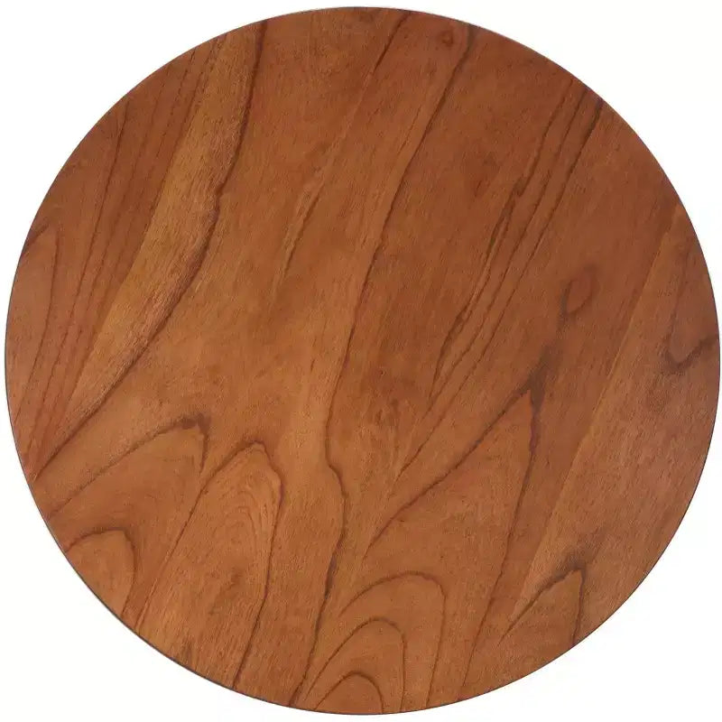 3-Leg Round Coffee Table, Black MDF Veneer with Wood Frame