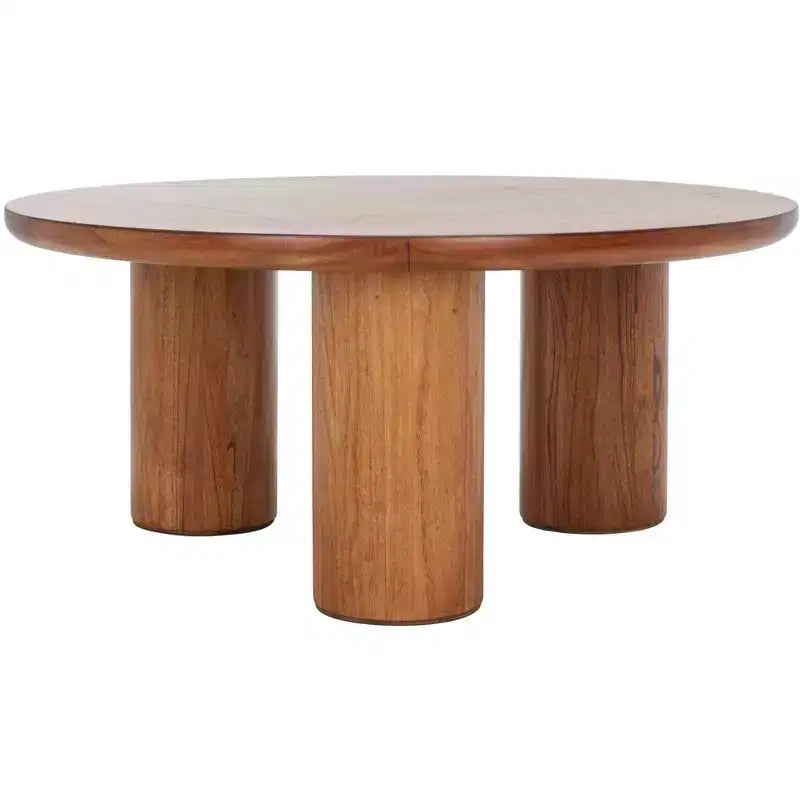 3-Leg Round Coffee Table, Black MDF Veneer with Wood Frame
